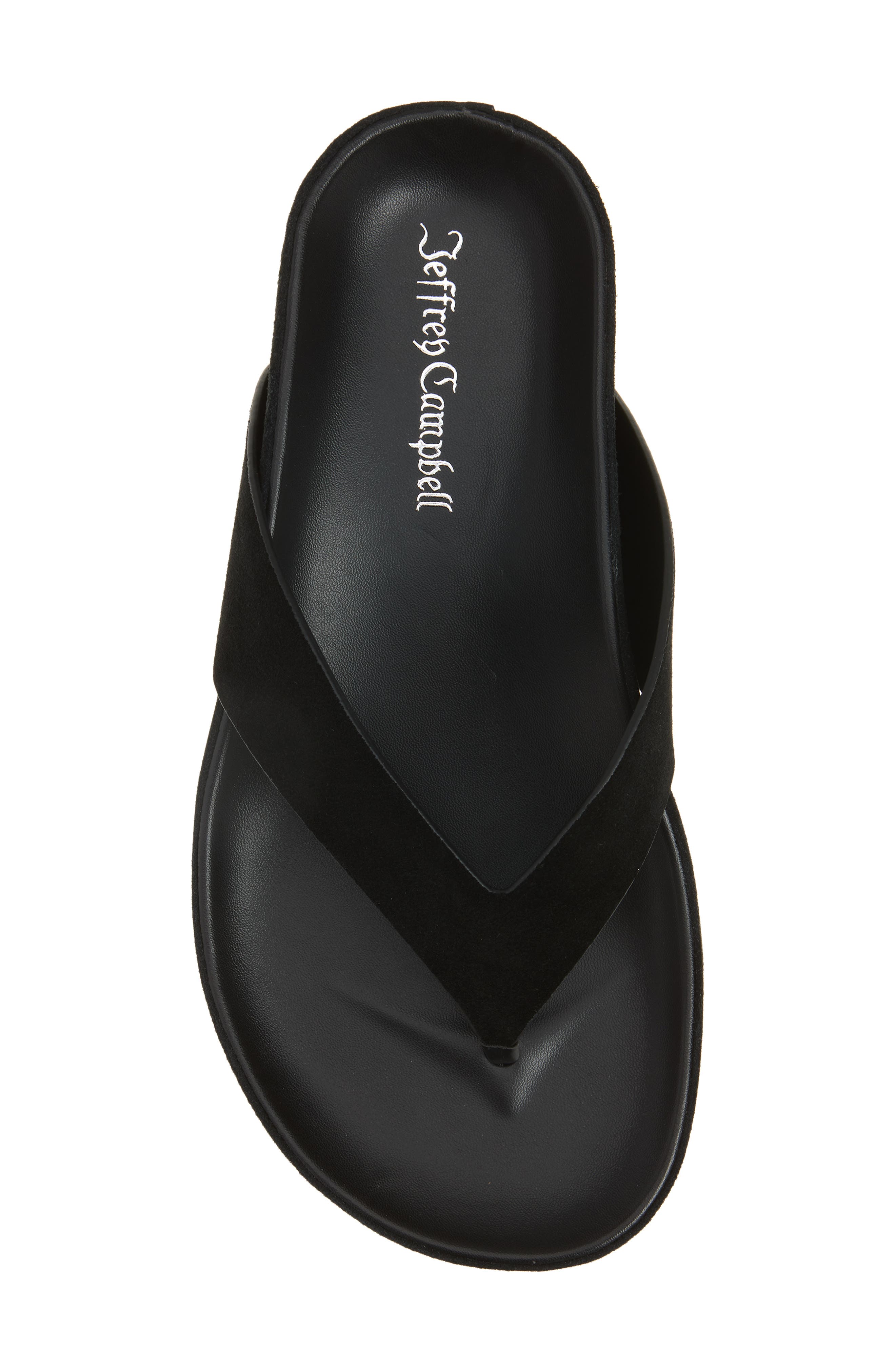 Jeffrey Campbell Relaxer Platform Thong Sandal, Alternate, color, Black Suede Black