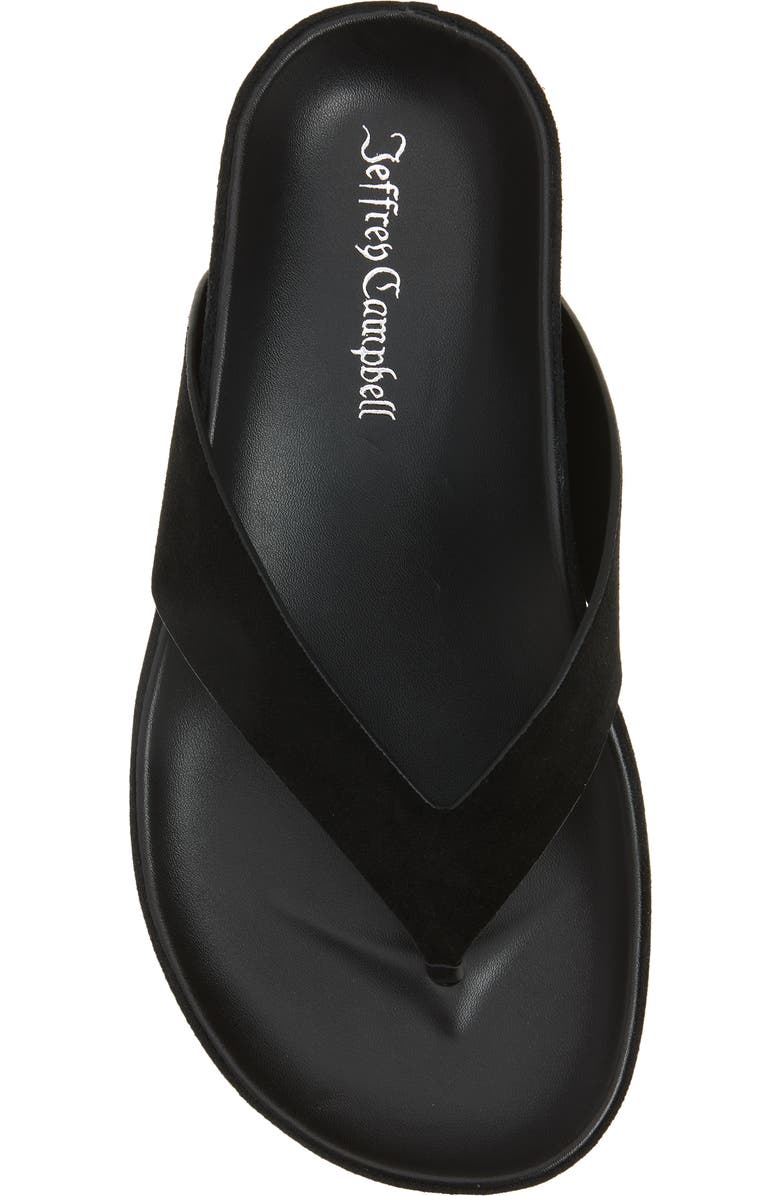 Jeffrey Campbell Relaxer Platform Thong Sandal, Alternate, color, Black Suede Black