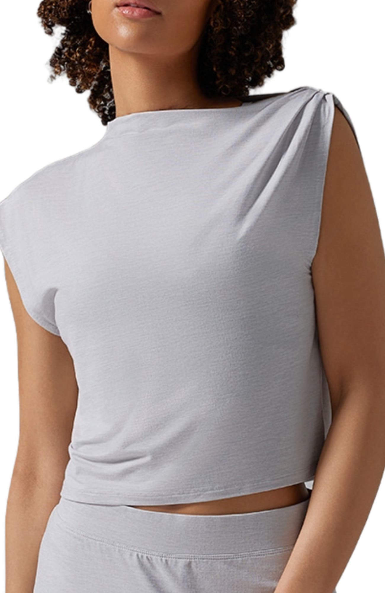 Brushed Tec Knit Asymmetrical Tee - image 2