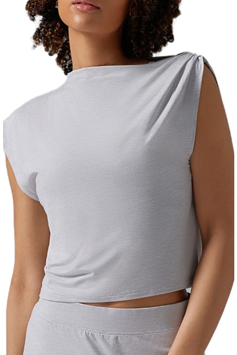 Brushed Tec Knit Asymmetrical Tee, Alternate, color, ASH