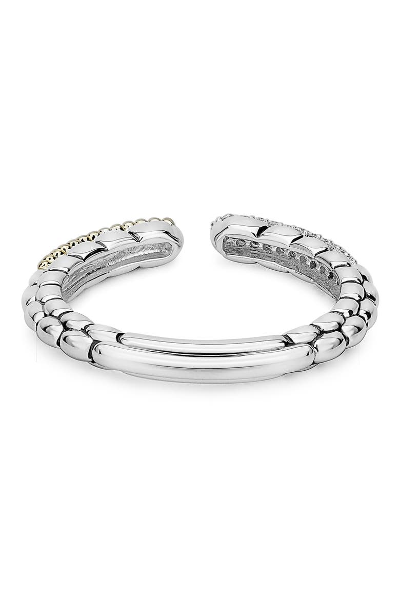 Caviar Lux Open Stacking Ring, Alternate, color, TWO TONE/ DIAMOND