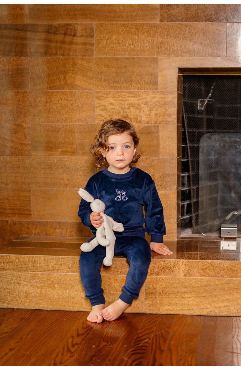 Pouf Boys Velour Bunny Set, Alternate, color, Blue