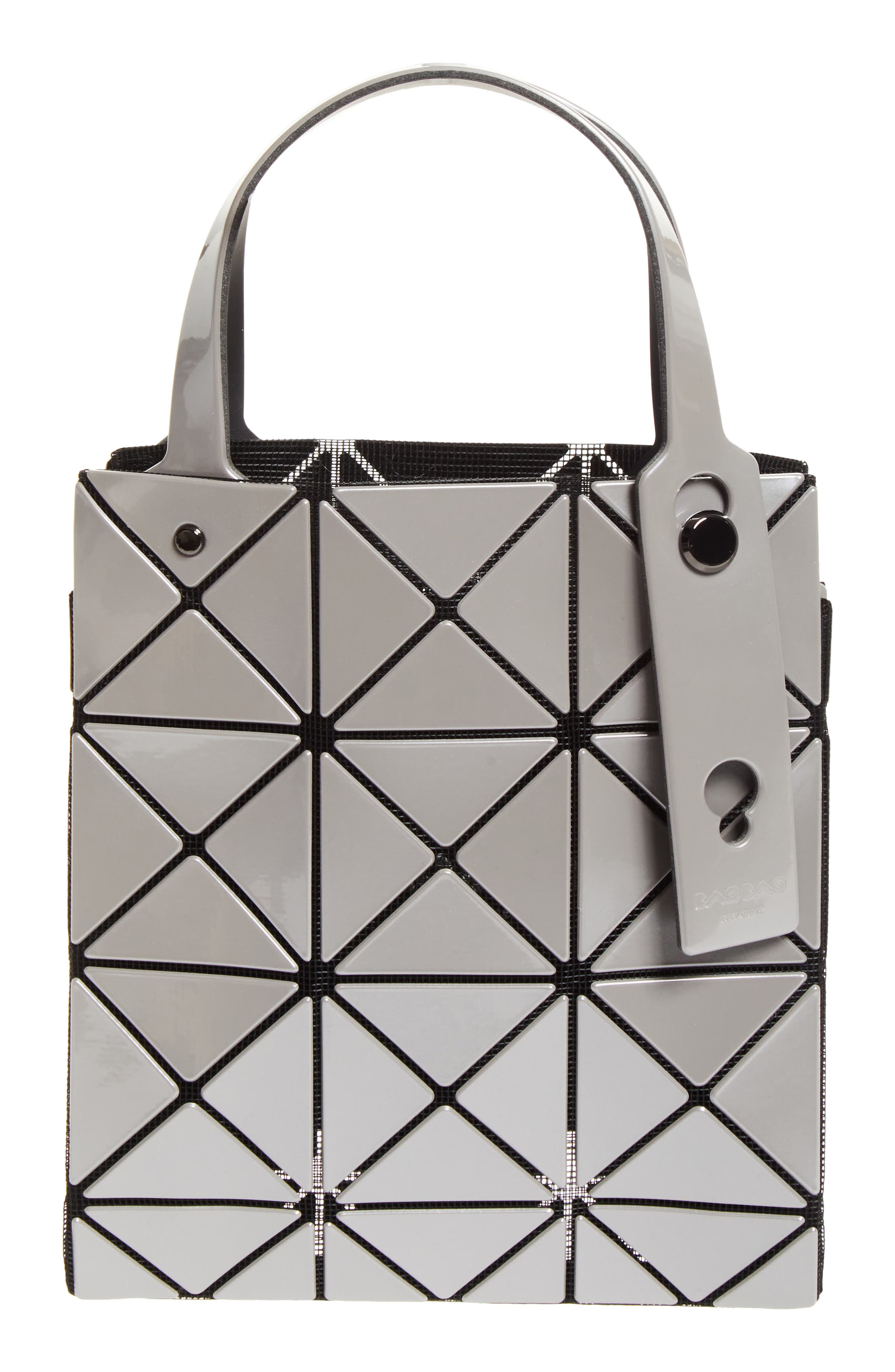 Bao Bao Issey Miyake Carat Top Handle Bag, Main, color, Gray
