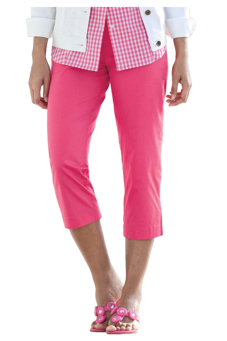 Stretch Poplin Classic Cropped Straight Leg Pant, Alternate, color, TEA ROSE MEDALLION EMBROIDERY