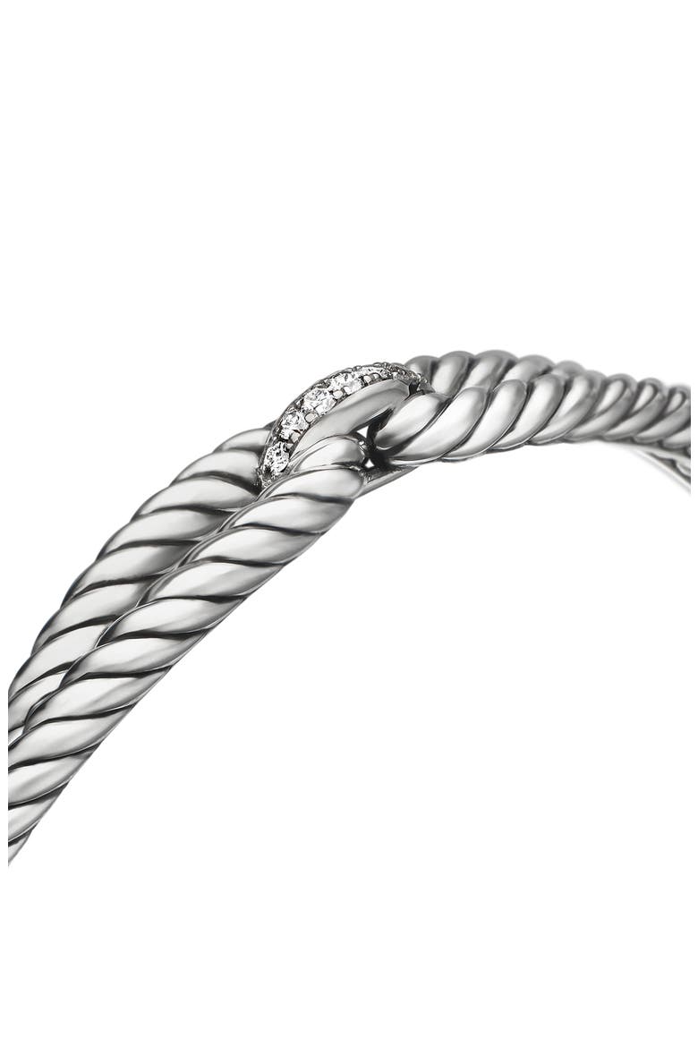 Cable Loop Bracelet with Diamonds, Alternate, color, STERLING SILVER/ DIAMOND