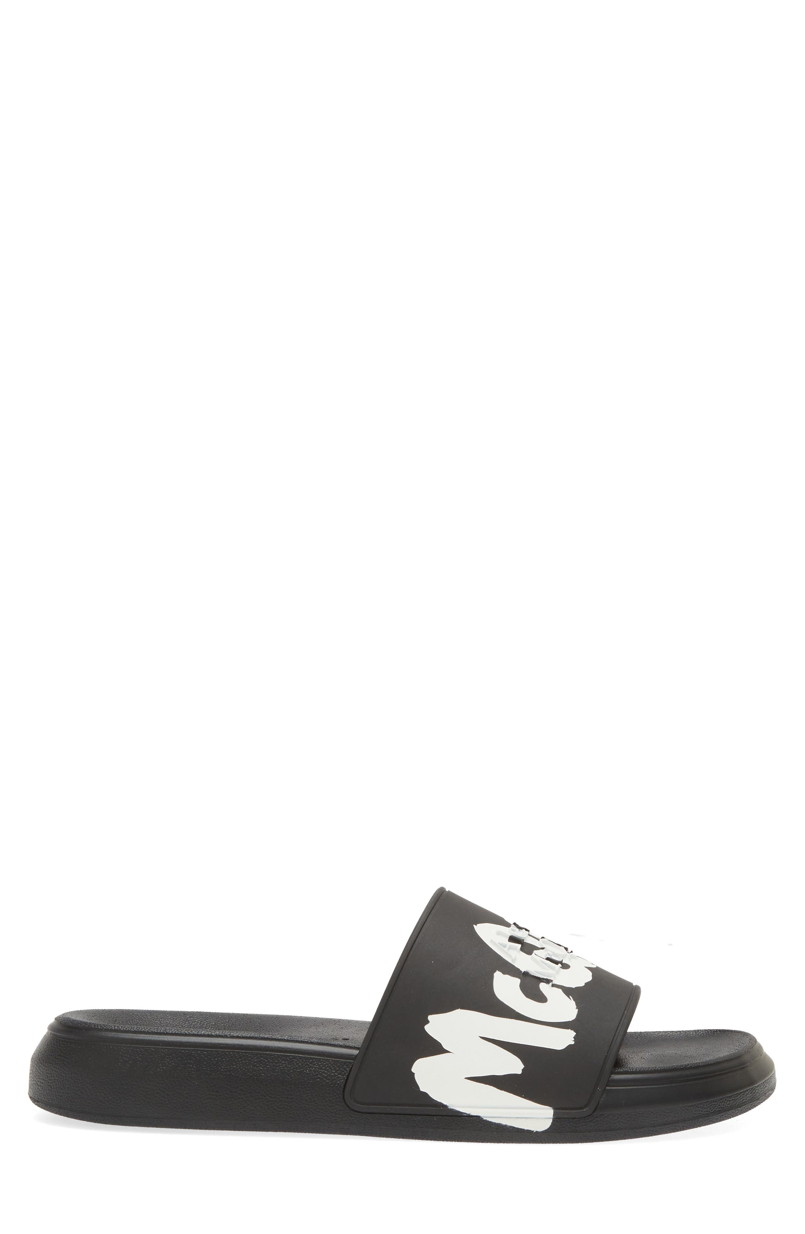 McQueen Alexander McQueen Graffiti Logo Slide Sandal, Alternate, color, 