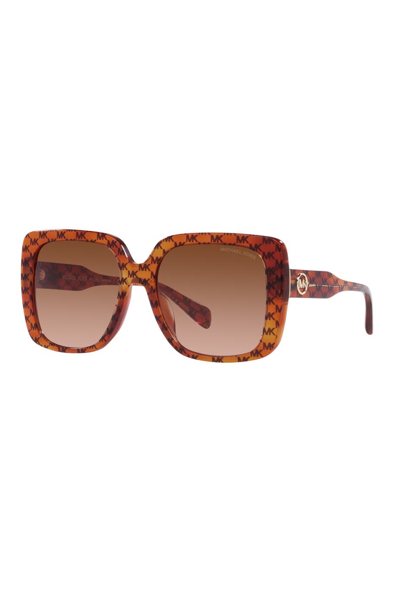 Mallorca 55mm Gradient Square Sunglasses, Alternate, color, BROWN GRADIENT