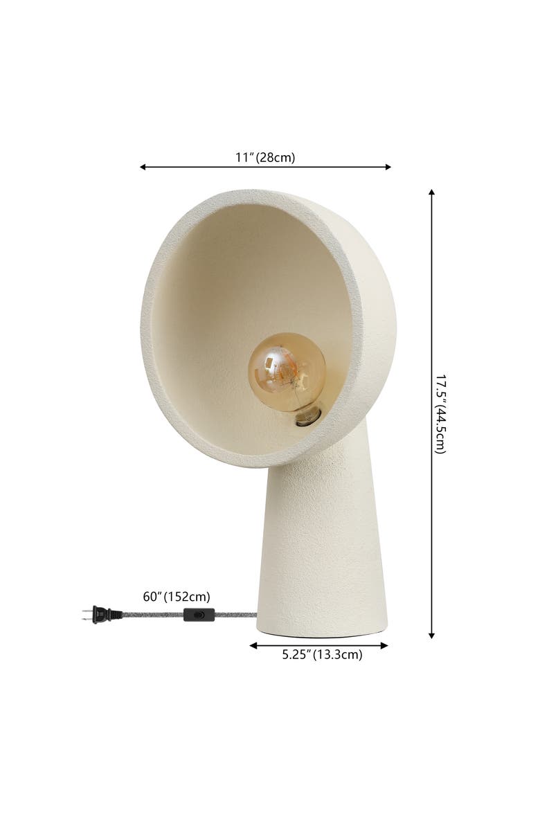 JONATHAN Y Claude 17.5" Contemporary Minimalist Resin Half-Globe Column LED Table Lamp, Alternate, color, Cream