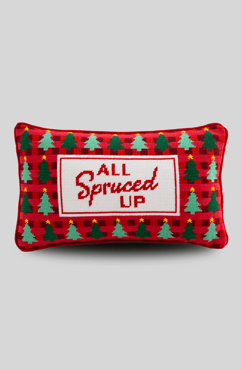 All Spruced Up Needlepoint Pillow