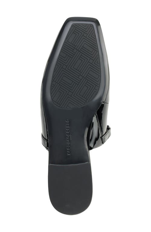 Karl Lagerfeld Zilla Womens Padded Insole Patent Mules In Black