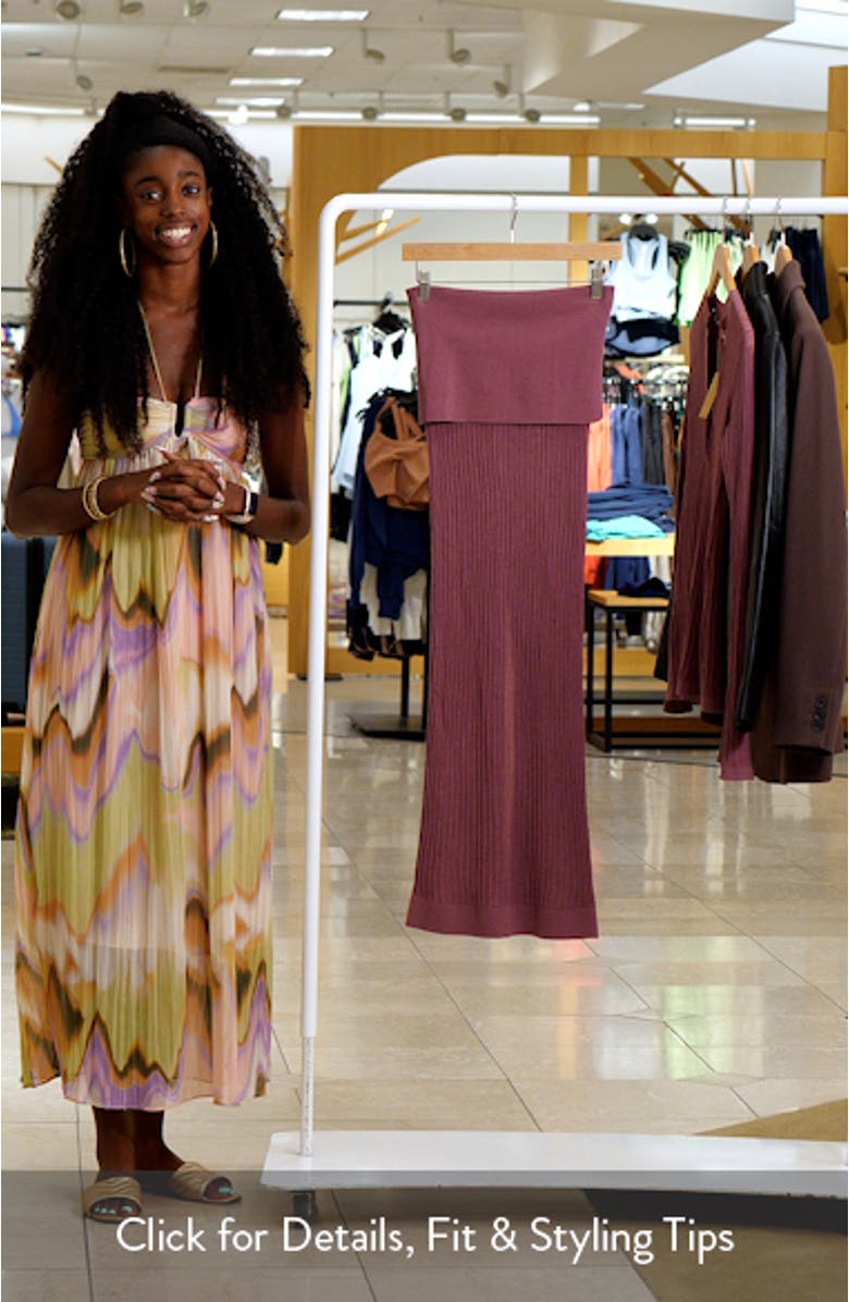Sheer Knit Foldover Maxi Skirt, sales video thumbnail