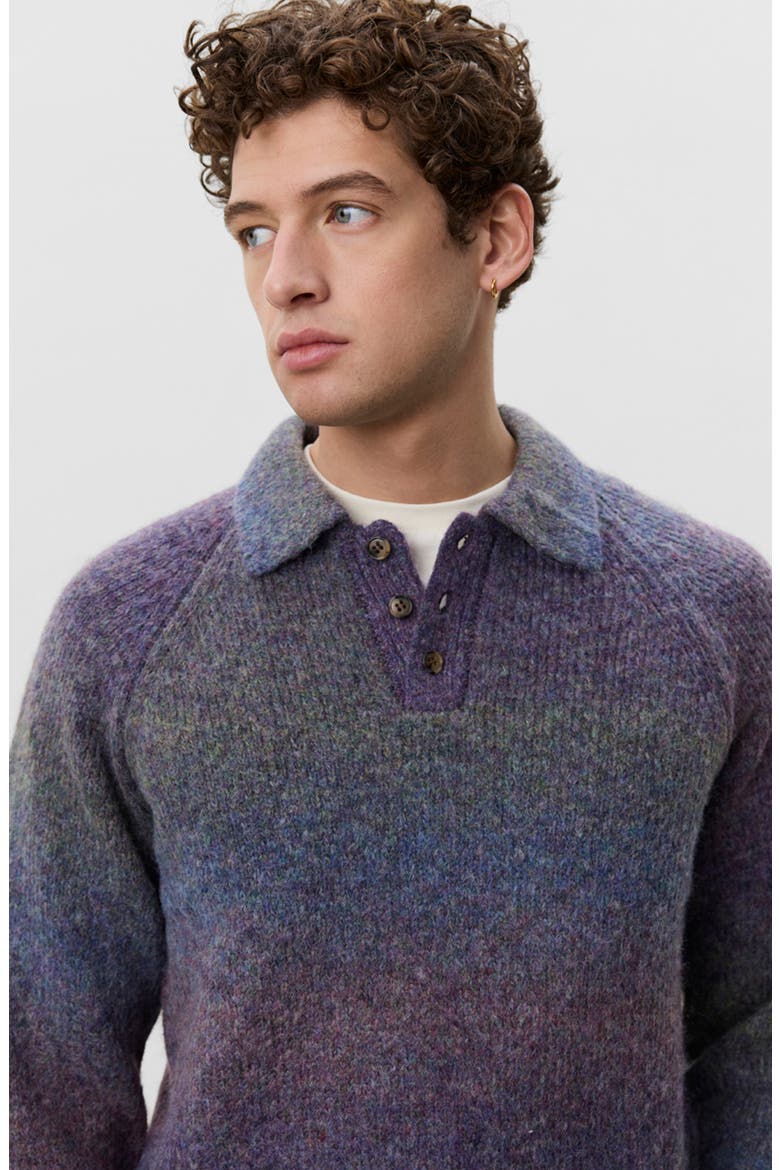 Gradient Knit Polo, Alternate, color, SPICED PLUM PURPLE