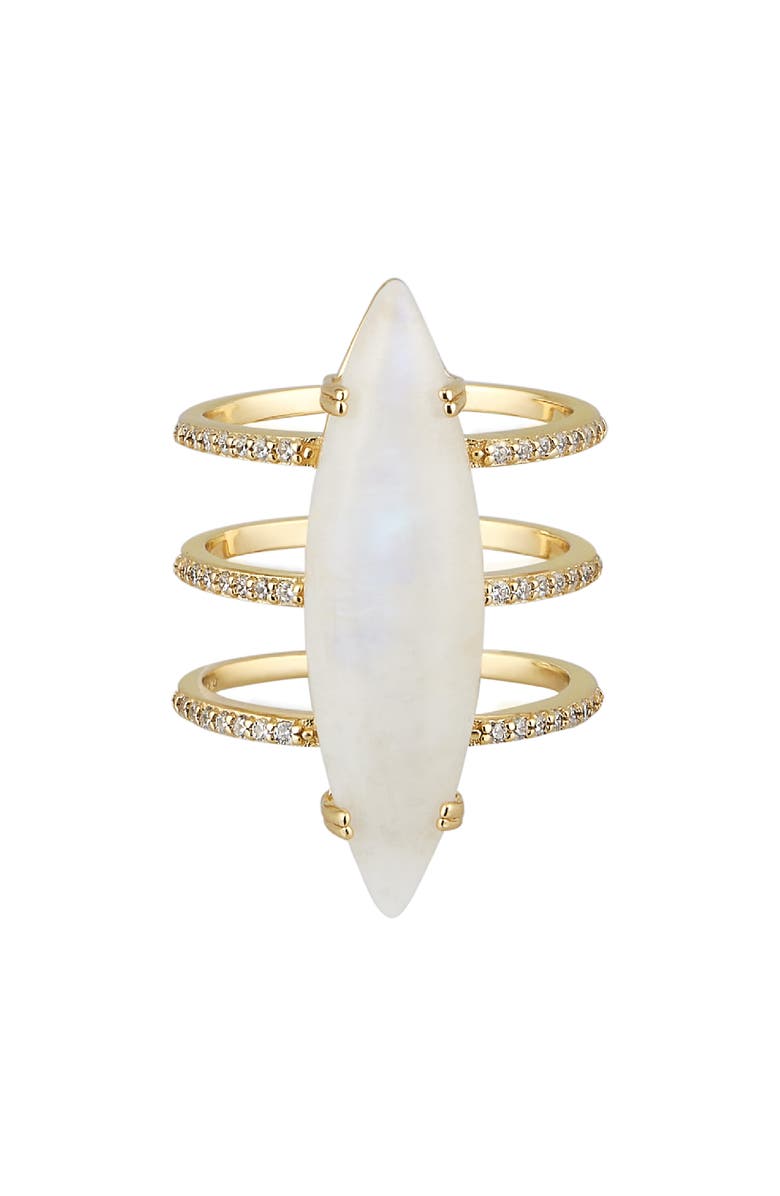 ADORNIA FINE Marquis Moonstone Ring, Main, color, White