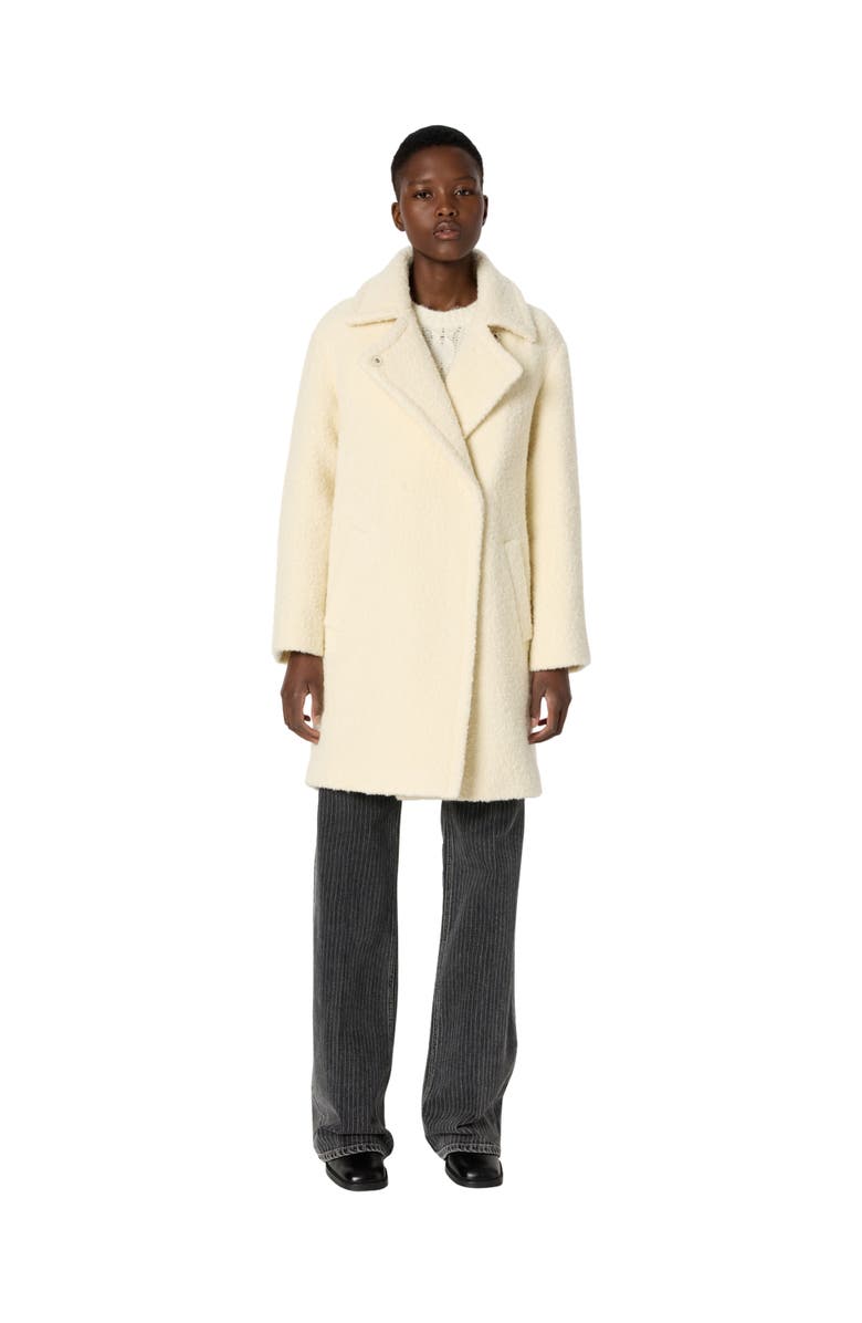 GERARD DAREL Maiwenn Bouclé Mid-Length Coat, Main, color, Ecru
