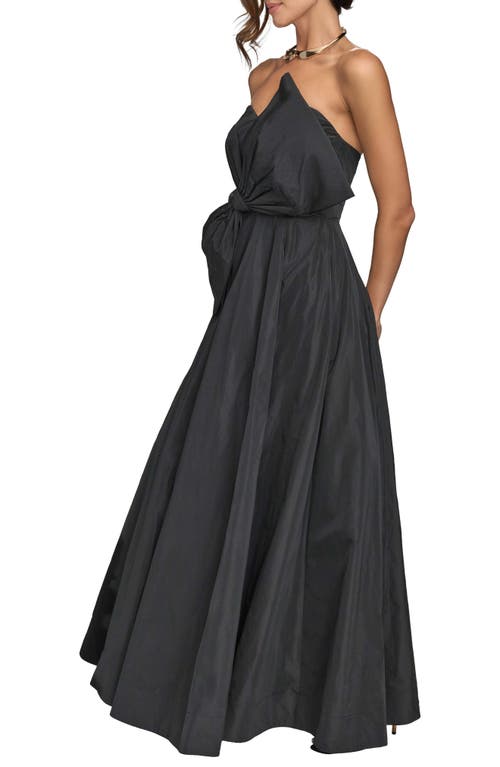 Donna Karan New York Bow Strapless Ballgown In Black