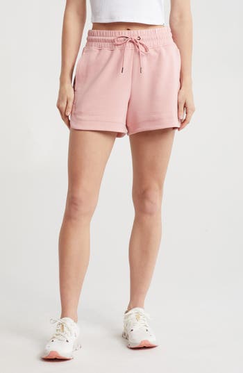 90 Degree By Reflex Monaco Scuba High Rise Shorts In Blush