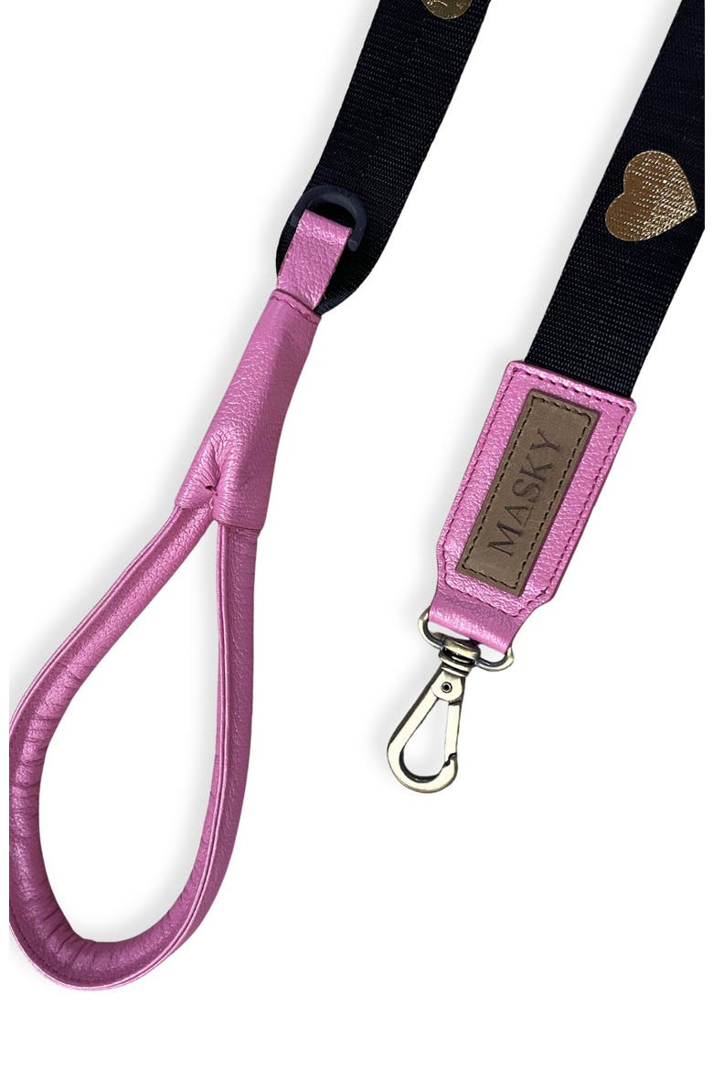 Hearts Icon Leash, Alternate, color, Bright Pink