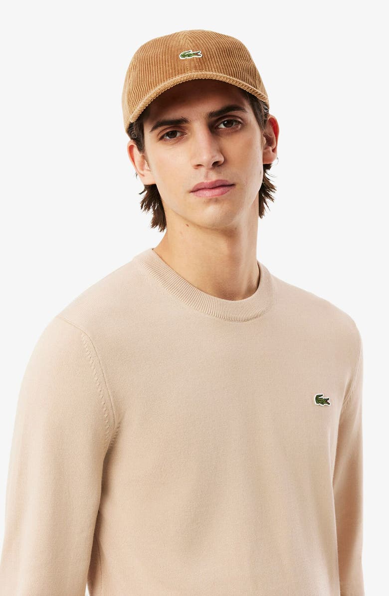 Lacoste Solid Cotton Jersey Crewneck Sweater, Alternate, color, Viennese
