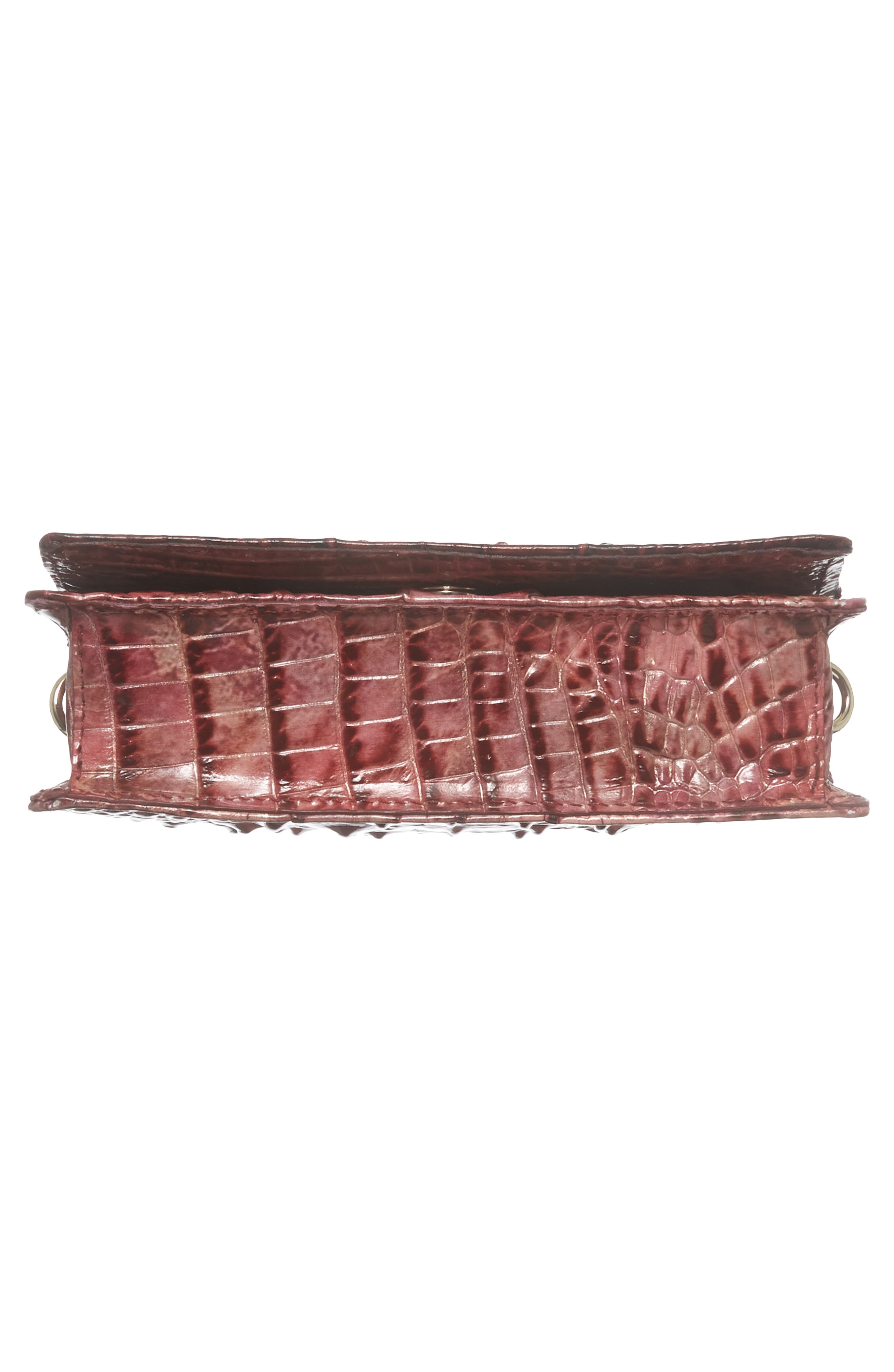 Nadia Croc Embossed Leather Crossbody Bag, Alternate, color, FREESIA