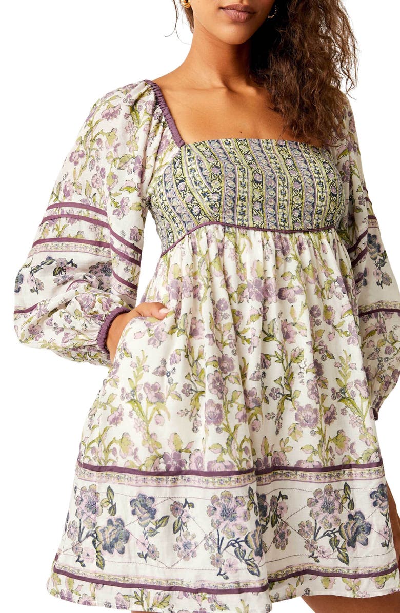Free People Endless Afternoon Print Long Sleeve Minidress, Alternate, color, 
