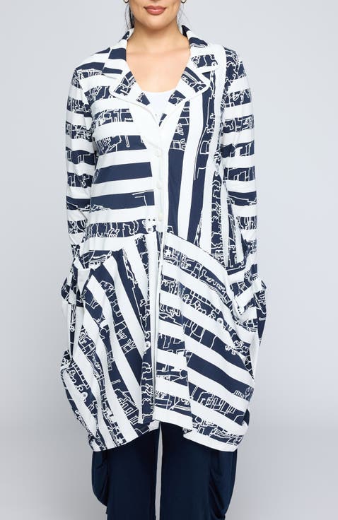 Vespera Striped Voluminous Jacket