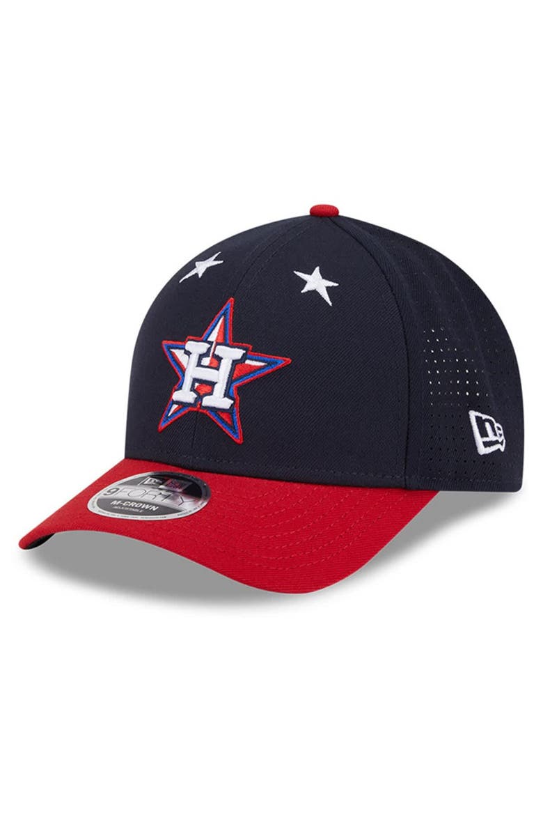 Men's New Era Navy/Red  Houston Astros 2025 MLB All-Star Game Workout 9FORTY M-Crown Adjustable Hat, Alternate, color, Navy