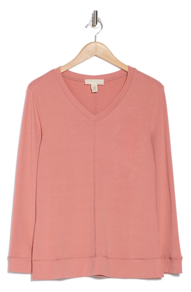 BY DESIGN Clover Long Sleeve Tunic T-Shirt, Alternate, color, Stone Rose