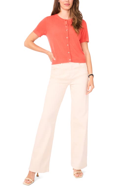 Halogenr Halogen(r) Short Sleeve Button-up Sweater