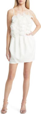 AZALEA WANG Feather Bodice Minidress