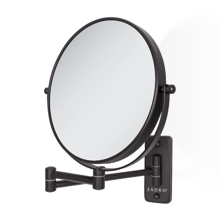 Zadro Wall Mounted Makeup Mirror with 8X/1X Magnifications in Oil-Rubbed Bronze 