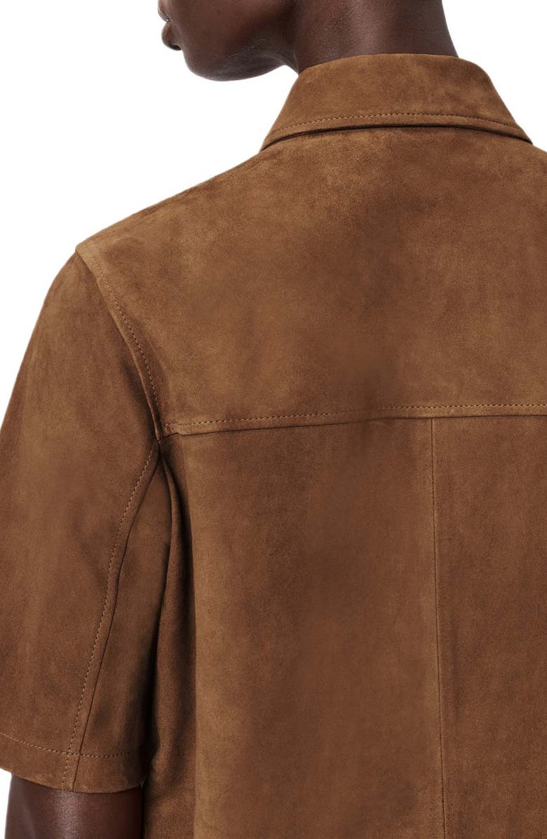 AllSaints Rock Western Leather Mini Shirtdress, Alternate, color, 