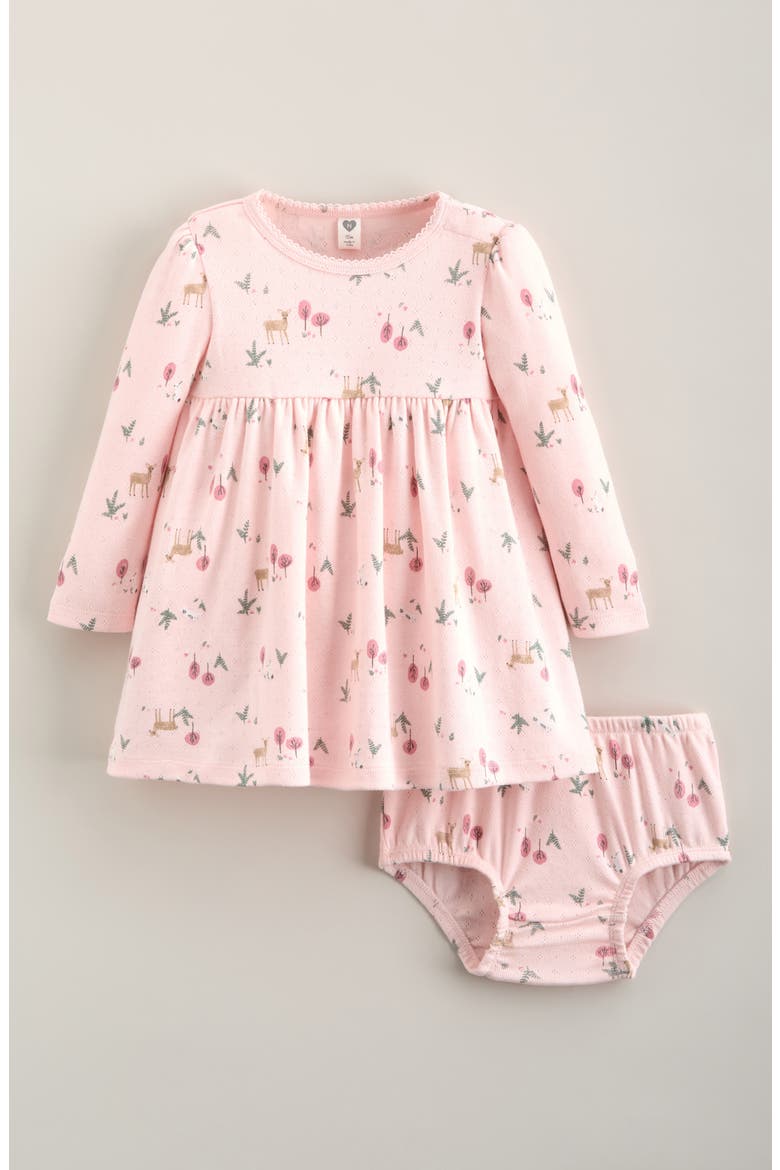 Kids' Pointelle Knit Dress & Bloomers Set, Main, color, PINK DOGWOOD WOODLAND FLORAL