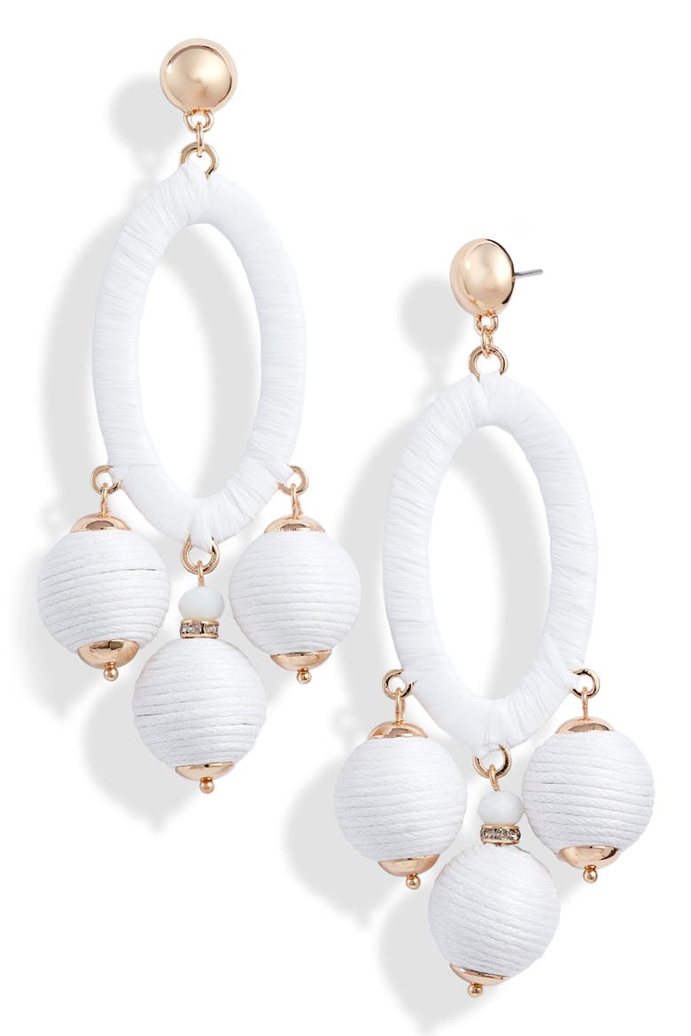 Statement Drop Earrings, Main, color, WHITE- GOLD