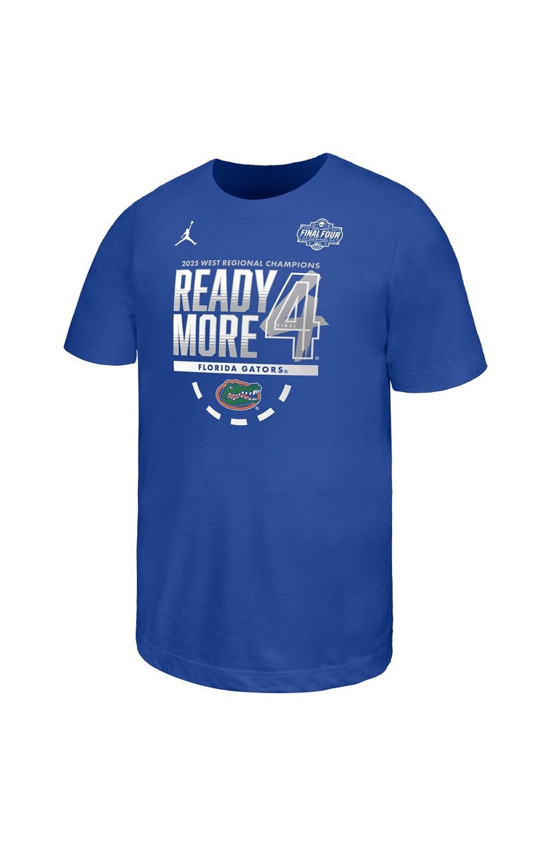 Jordan Brand Youth Jordan Brand Royal Florida Gators 2025 NCAA Men's Basketball Tournament March Madness Final Four Locker Room T-Shirt, Alternate, color,