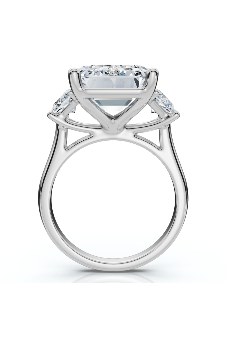 Certified 11.90Ct Emerald Diamond Engagement Ring 14k Gold Lab Grown, Alternate, color, 14k White Gold