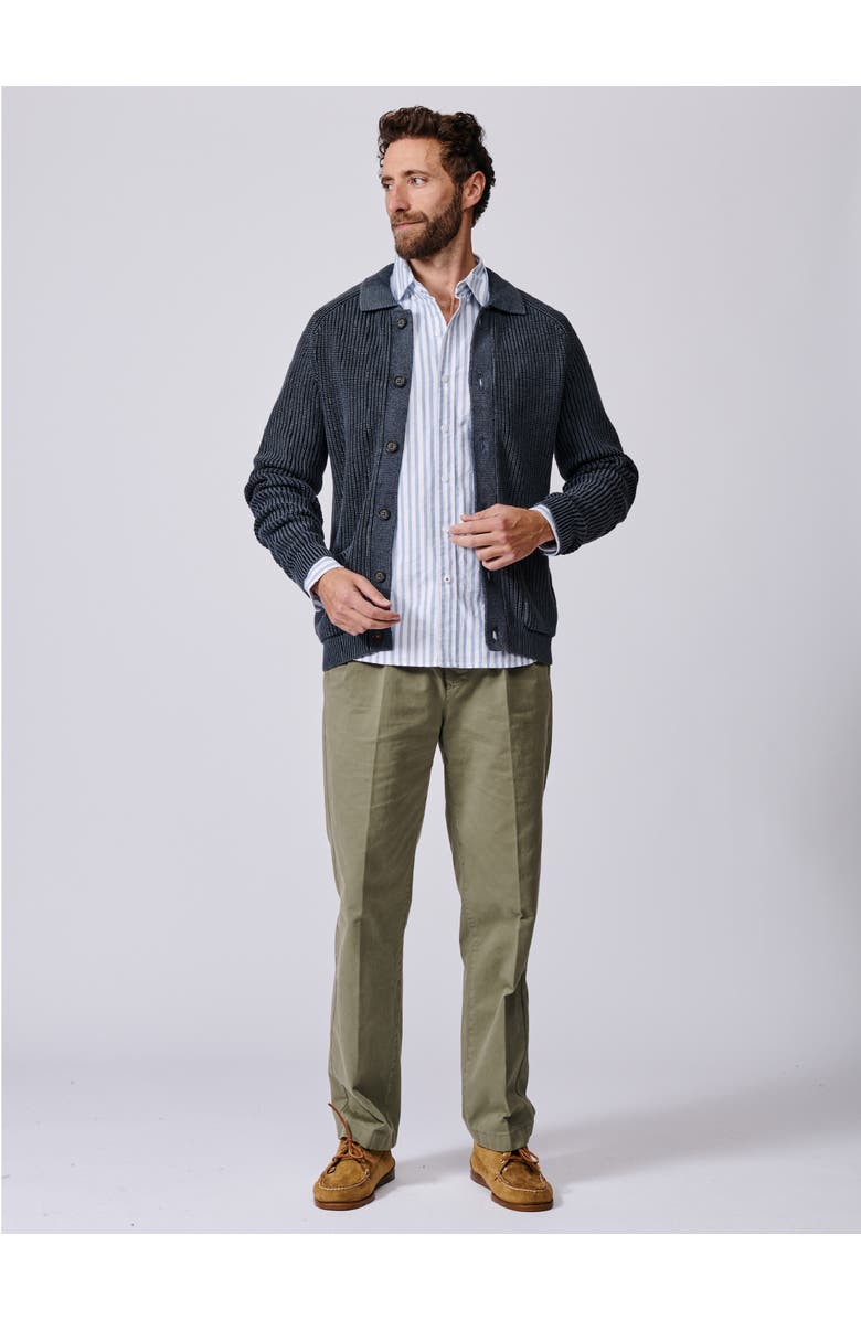 Aubin Martin Long Sleeve Collared Cardigan, Alternate, color, Navy