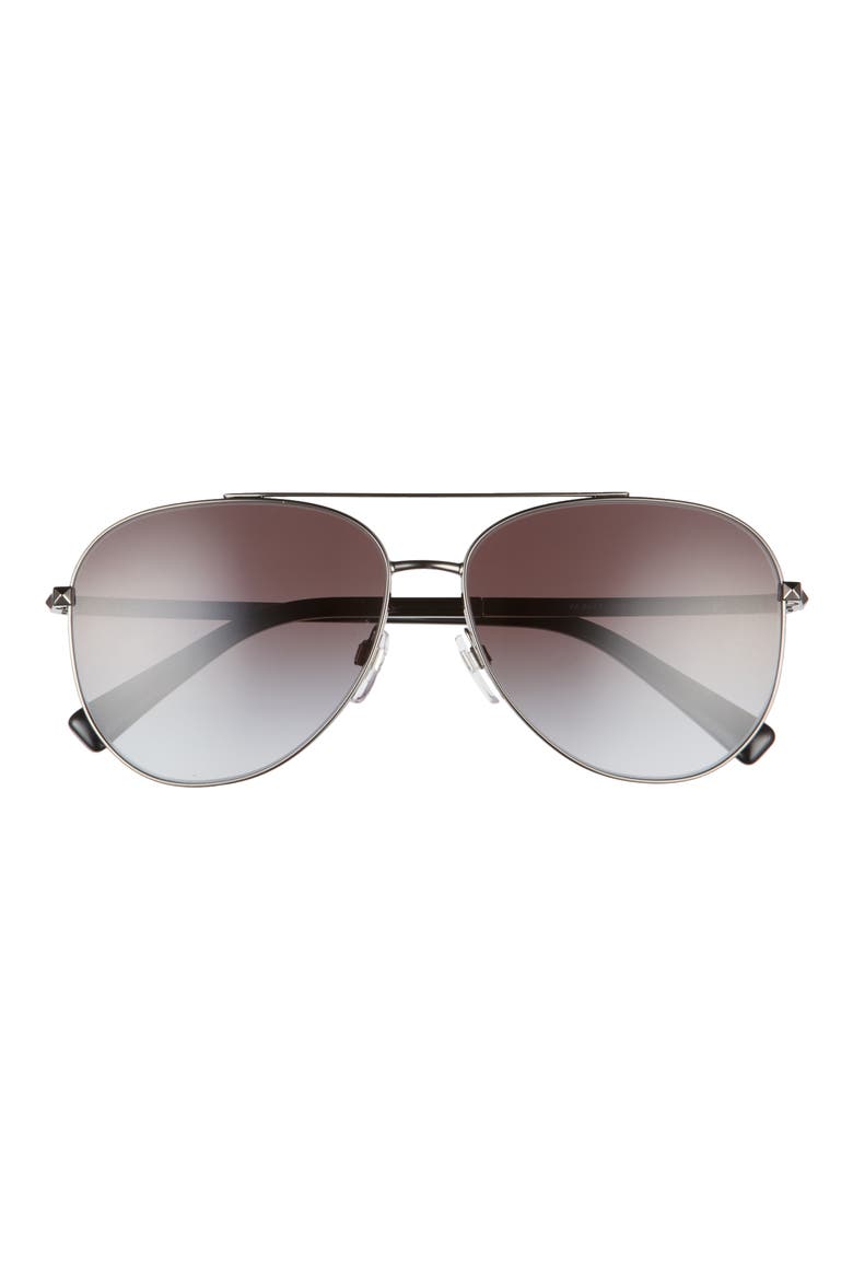 60mm Aviator Sunglasses, Main, color, GUNMETAL/ BLACK GRADIENT