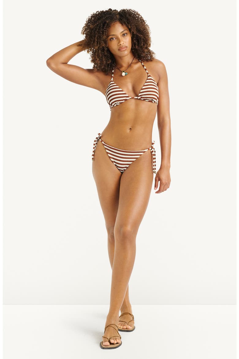 Gia Triangle Bikini Top, Alternate, color, RED OCHRE STRIPE