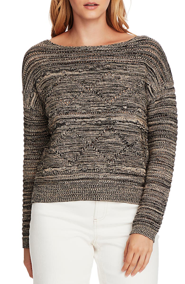 Vince Camuto Popcorn Stitch Cotton Sweater, Main, color, 