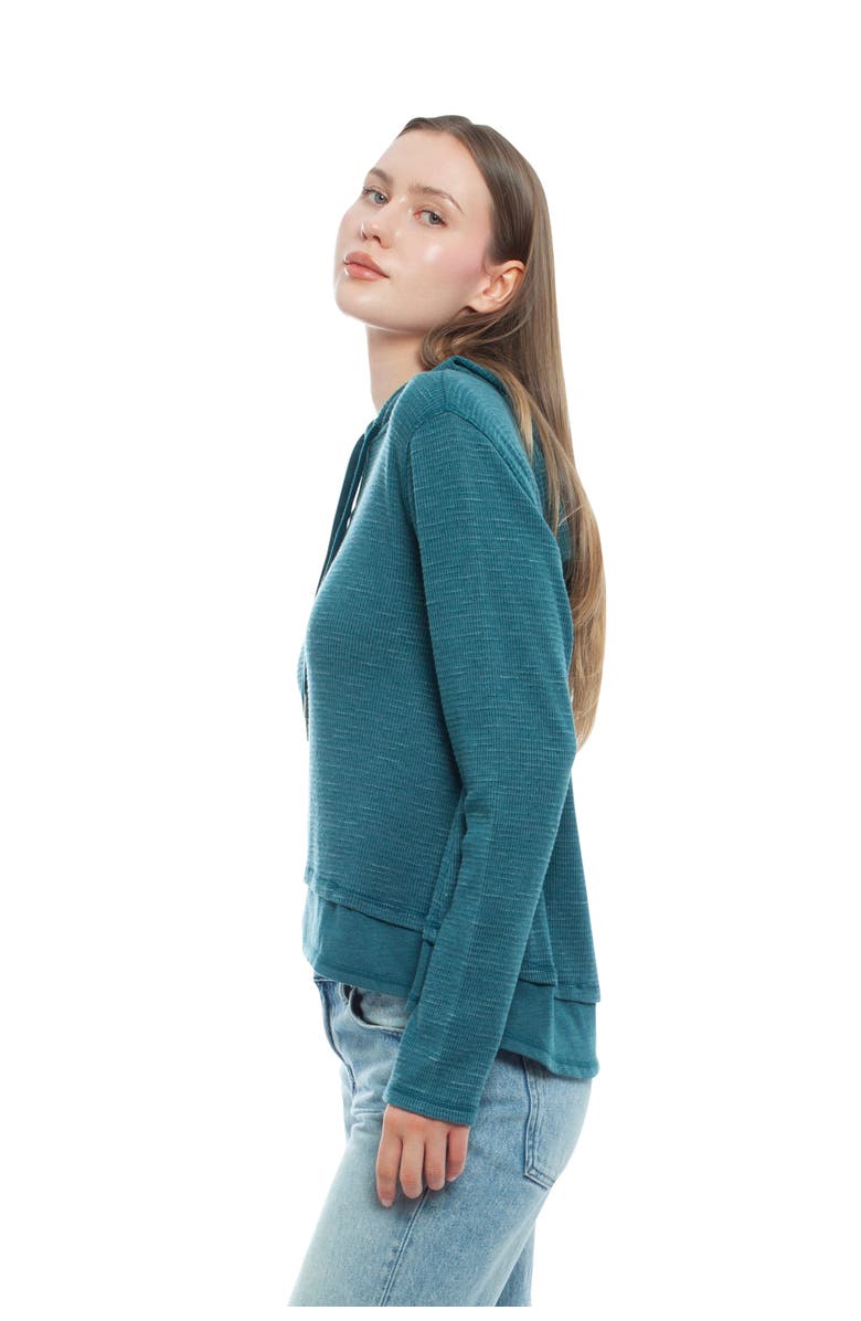 WILT Clothing Long Sleeve Double Peplum Hoodie, Alternate, color, Legion Blue