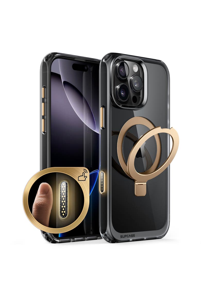 iPhone 16 Pro Max 6.9 inch Unicorn Beetle MAG Stand Slim Clear MagSafe Camera Control Button Case, Main, color, Black/Gold