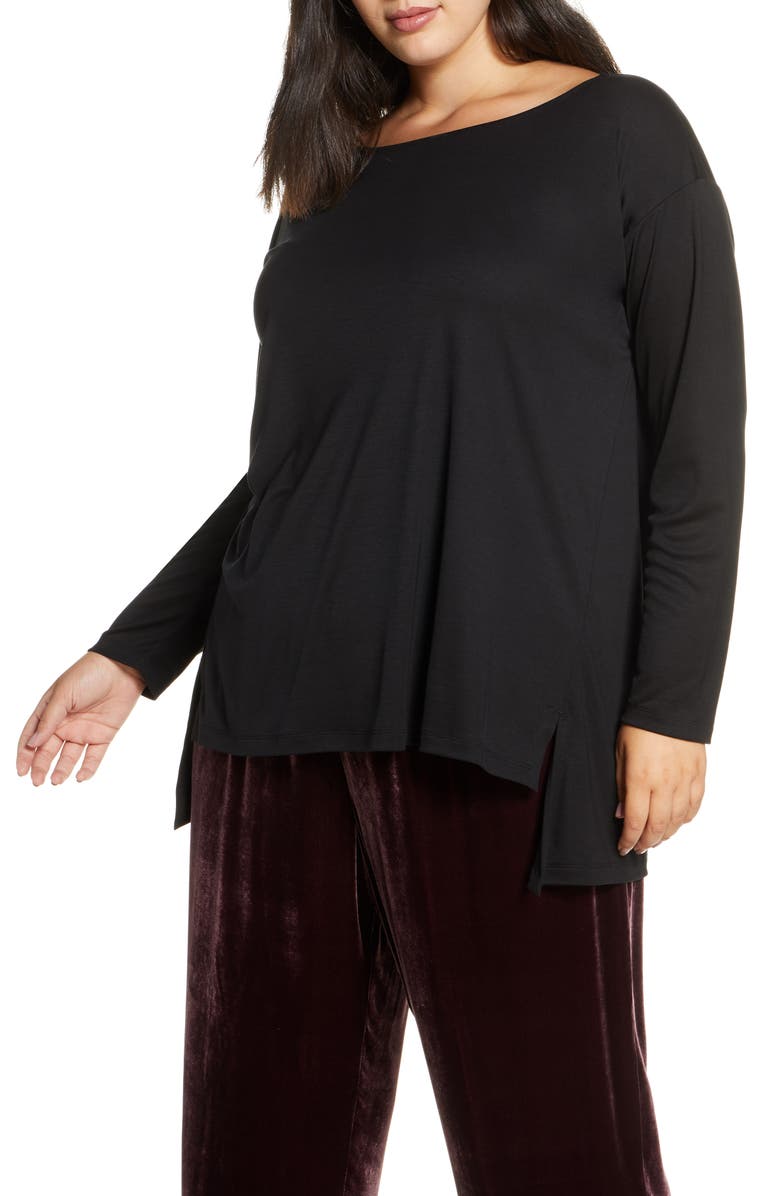Eileen Fisher Ballet Neck Tencel<sup>®</sup> Lyocell Top, Main, color,