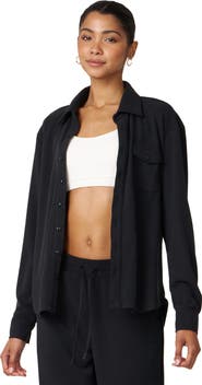 Rebody Active Retreat Waffle Button Down Shirt