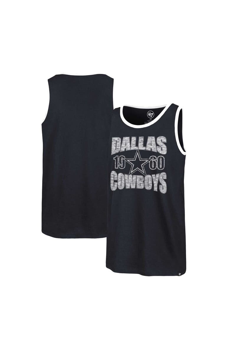 Men's '47 Navy Dallas Cowboys Upload Franklin Tank Top, Alternate, color, Navy