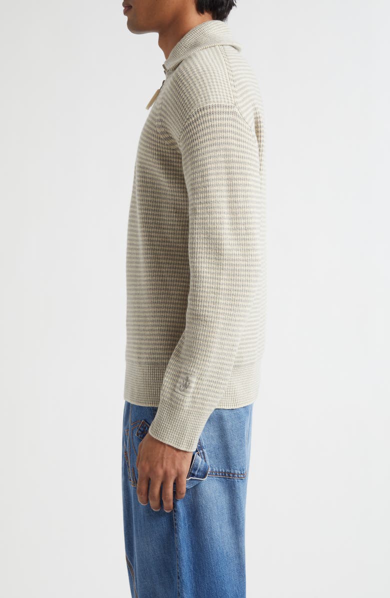 JW Anderson Stripe Half Zip Sweater, Alternate, color, Sand/ Stone
