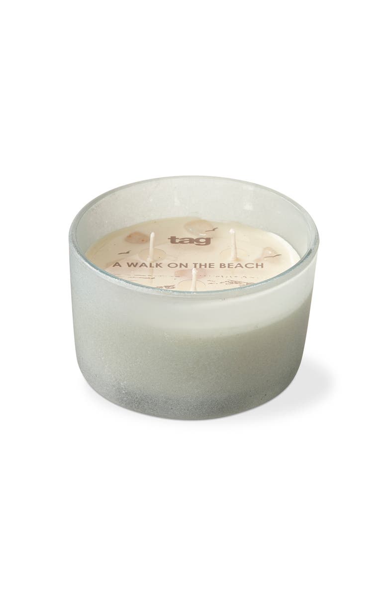 tag Ocean Waves White 3 Wick Candle Scented Soy Paraffin Wax, Main, color, Blue
