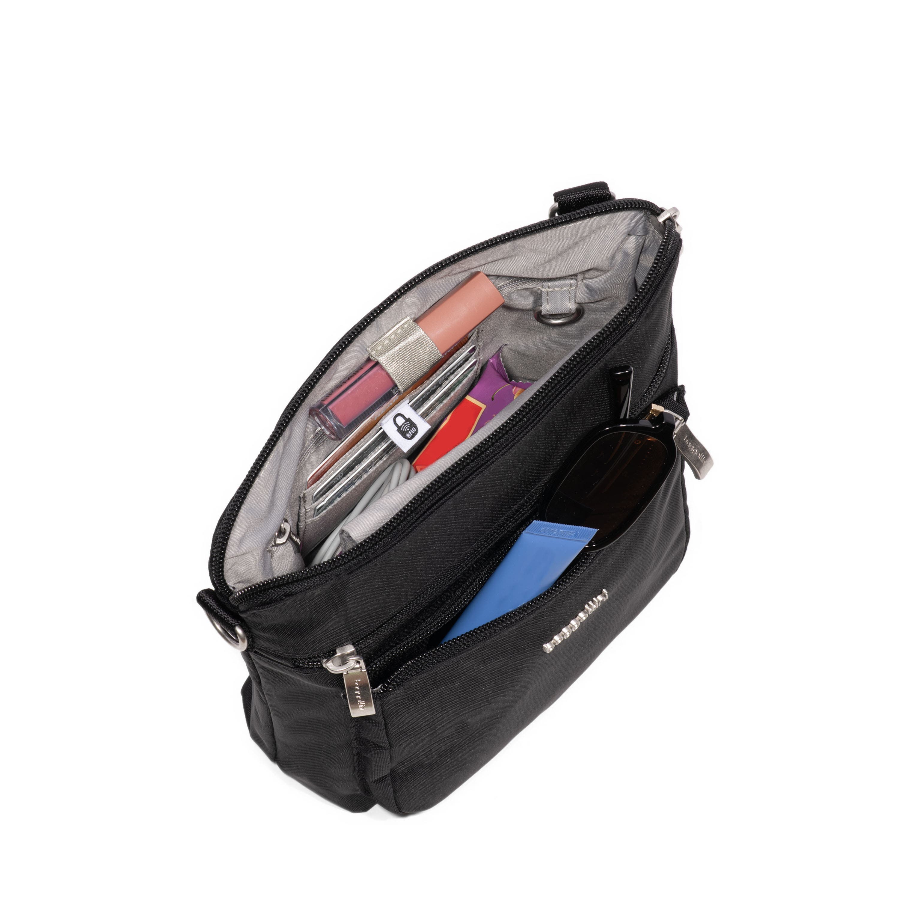 BAGGALLINI Modern Pocket Crossbody EMF Blocking Pocket, Alternate, color, Black