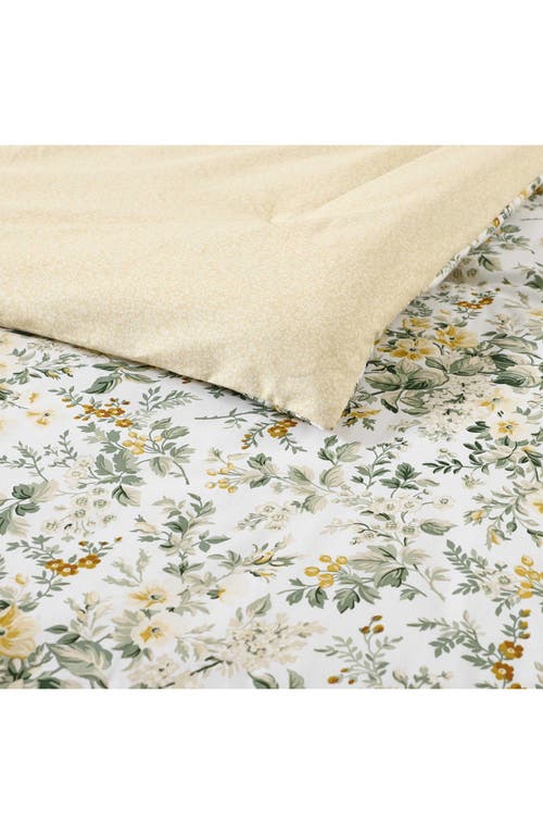 Laura Ashley 3-piece Comforter & Sham Quilt Set In Gold/cream