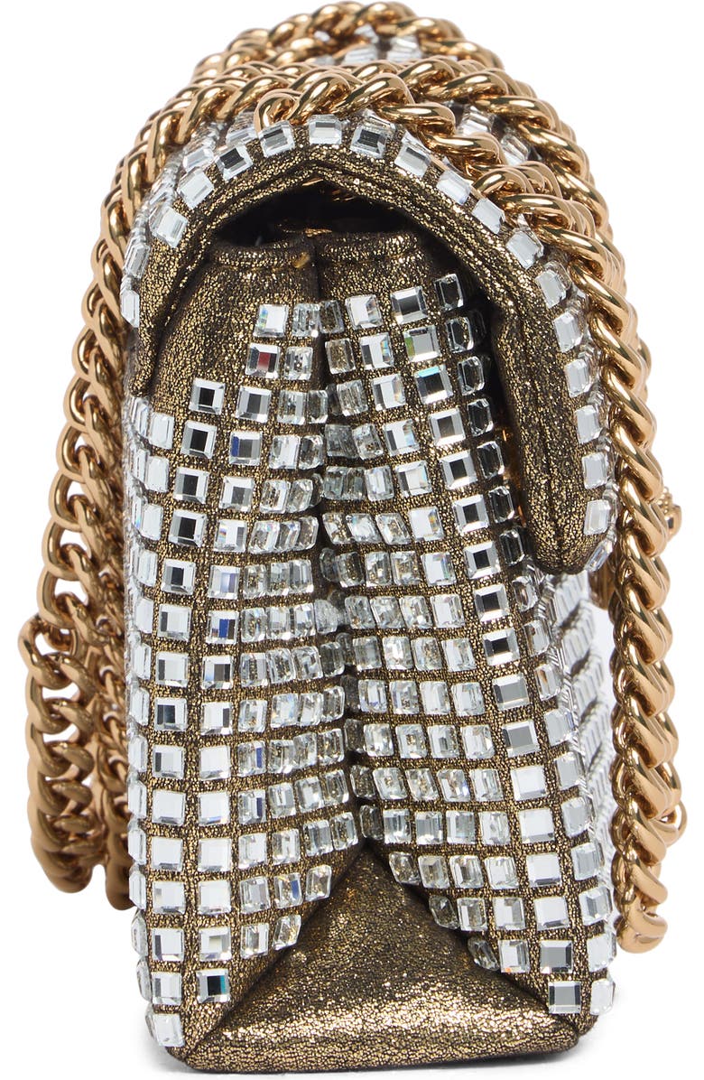 Kurt Geiger London Brixton Mini Crystal Crossbody Bag, Alternate, color, Gold Comb