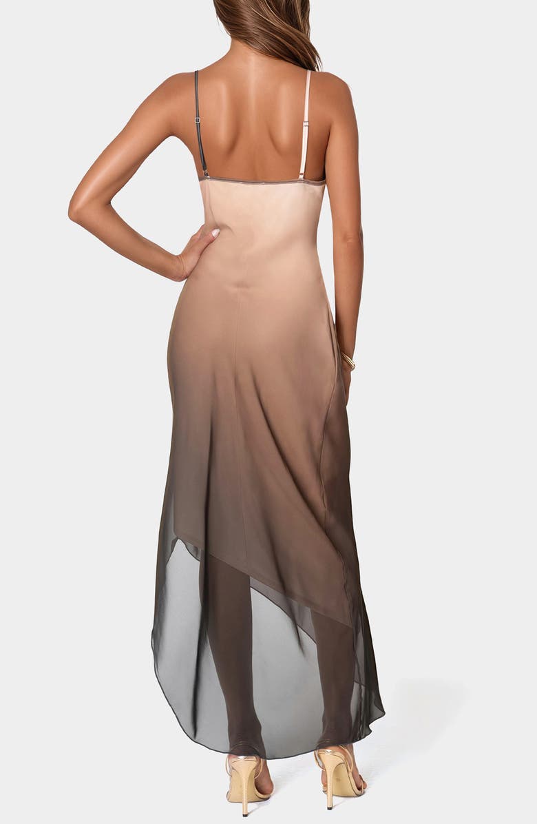 bebe Ombré Chiffon Asymmetric Slipdress, Alternate, color, 